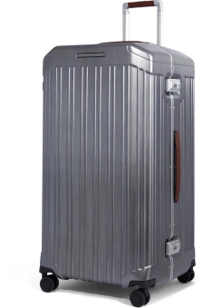 Чемодан Piquadro PQ-LM BV5213PQLM/NCU 42x37x80см 102л. 5.6кг. поликарбонат/натур.кожа серебристый - купить недорого с доставкой в интернет-магазине