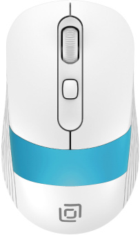 Мышь Оклик 310MW белый/синий оптическая (3200dpi) беспроводная USB для ноутбука (3but) - купить недорого с доставкой в интернет-магазине