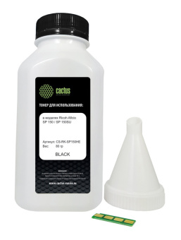 Тонер Cactus CS-RK-SP150HE черный флакон 80гр. (в компл.:чип) для принтера Ricoh Aficio SP 150/SP 150SU - купить недорого с доставкой в интернет-магазине