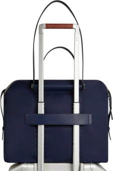 Деловая сумка женская Piquadro Lyra BD4574W92T/BLU с отделением для ноутбука 14" темно-синяя нейлон/натур.кожа - купить недорого с доставкой в интернет-магазине