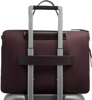 Деловая сумка женская Piquadro Lyra CA4021W92T/BO2 с отделением для ноутбука 15.6" бордовая нейлон/натур.кожа - купить недорого с доставкой в интернет-магазине