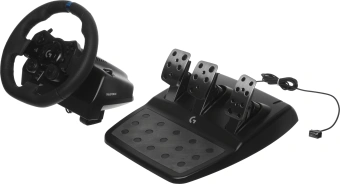 Руль Logitech G923 10кноп. (с педалями) черный - купить недорого с доставкой в интернет-магазине