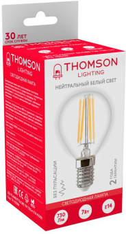 Лампа филам. Thomson Filament TH-B2084 7Вт цок.:E14 шар 220B св.свеч.бел.нейт. Globe (упак.:1шт) - купить недорого с доставкой в интернет-магазине