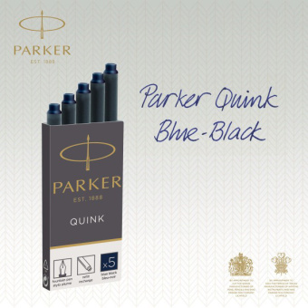 Картридж Parker Quink Z11 (CW1950385) черный/синие чернила для ручек перьевых (5шт) - купить недорого с доставкой в интернет-магазине