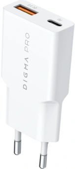 Сетевое зар./устр. Digma Pro DPW3A 30W 3A (PD+QC) USB-C/USB-A универсальное белый (DPW3A3GX11WH) - купить недорого с доставкой в интернет-магазине