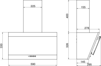 Вытяжка каминная Elikor Титан 60Н-430-К3Д нержавеющая сталь/черный управление: кнопочное (1 мотор) - купить недорого с доставкой в интернет-магазине