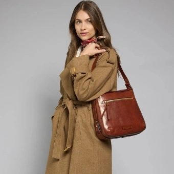 Сумка женская The Bridge Ingrid 04572501/14 коричневая натур.кожа - купить недорого с доставкой в интернет-магазине