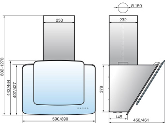 Вытяжка каминная Elikor Кварц 60П-1000-Е4Д черный управление: сенсорное (1 мотор) - купить недорого с доставкой в интернет-магазине