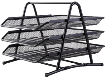 Лоток горизонтальный Deli E9181 для бумаг 350х278х275мм черный металл сетка - купить недорого с доставкой в интернет-магазине