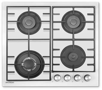 Газовая варочная поверхность Hyundai HHG 6438 WG белый - купить недорого с доставкой в интернет-магазине