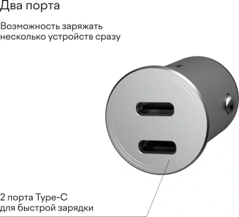 Автомобильное зар./устр. Magssory cch002 45W 3A+2.25A (PD+QC+AFC) USB Type-C универсальное темно-серый - купить недорого с доставкой в интернет-магазине