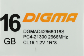 Память DDR4 16GB 2666MHz Digma DGMAD42666016S RTL PC4-21300 CL19 DIMM 288-pin 1.2В single rank Ret - купить недорого с доставкой в интернет-магазине
