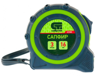 Рулетка строительная Сибртех 32580 дл.полотна 3м изм.шкала в см зацеп простой зеленый - купить недорого с доставкой в интернет-магазине