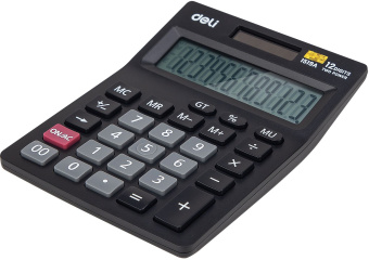 Калькулятор настольный Deli E1519A черный 12-разр. - купить недорого с доставкой в интернет-магазине