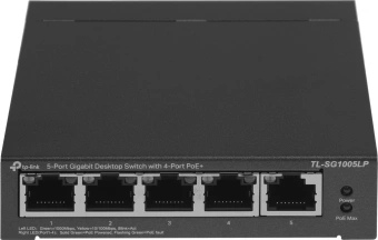 Коммутатор TP-Link TL-SG1005LP (L2) 5x1Гбит/с 4PoE+ 40W неуправляемый - купить недорого с доставкой в интернет-магазине