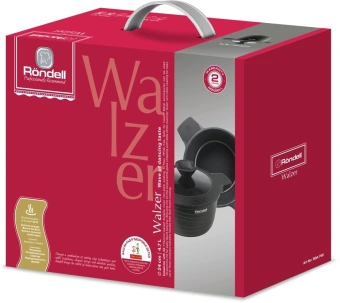 Кастрюля Rondell Walzer RDA-766 4.7л. d=24см (с крышкой) черный - цена, купить или заказать с доставкой в интернет-магазине Кастрюля Rondell Walzer RDA-766 4.7л. d=24см (с крышкой) черный - купить недорого с доставкой в интернет-магазине