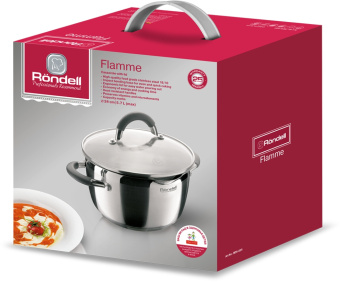 Кастрюля Rondell Flamme RDS-025 5.7л. d=24см (с крышкой) стальной - купить недорого с доставкой в интернет-магазине
