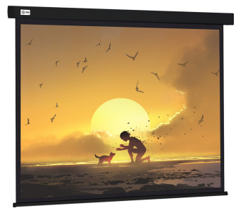 Экран Cactus 150x150см Wallscreen CS-PSW-150X150-BK 1:1 настенно-потолочный рулонный черный - купить недорого с доставкой в интернет-магазине