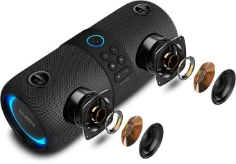 Колонка порт. Sven PS-340 черный 24W 2.0 BT/3.5Jack/USB 10м 3600mAh (SV-021283) - купить недорого с доставкой в интернет-магазине
