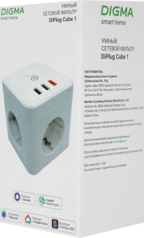 Умная розетка Digma DiPlug Cube 1 EU Wi-Fi белый (DPC13S) - купить недорого с доставкой в интернет-магазине