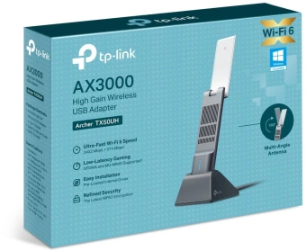 Сетевой адаптер Wi-Fi TP-Link Archer TX50UH AX3000 USB 3.0 (ант.внутр.) 2ант. - купить недорого с доставкой в интернет-магазине