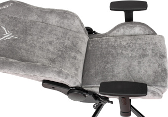 Кресло игровое Knight N1 Fabric серый Light-19 с подголов. крестов. металл - купить недорого с доставкой в интернет-магазине