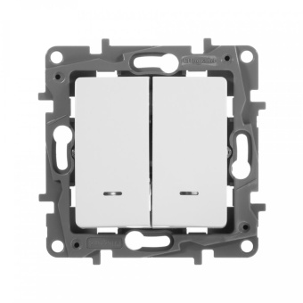 Выключатель Legrand Etika скрыт. 2кл. с подсветкой IP20 белый (672204) - купить недорого с доставкой в интернет-магазине