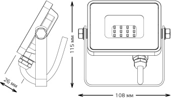 Прожектор уличный Gauss Qplus 613511310 светодиодный 10Втчерный - купить недорого с доставкой в интернет-магазине