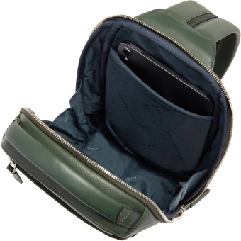 Рюкзак слинг мужской Piquadro Tebe CA7155W144/VE хаки натур.кожа - купить недорого с доставкой в интернет-магазине