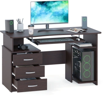 Стол для компьютера Сокол КСТ08.1 столешница ЛДСП венге (КСТ08.1В5) - купить недорого с доставкой в интернет-магазине