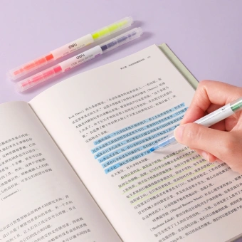 Набор текстовыделителей Deli EU736 скошенный пиш. наконечник двухсторонний 6цв. ассорти ПЭТ-бокс (6шт.) - купить недорого с доставкой в интернет-магазине