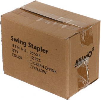 Степлер Kw-Trio 055X6-PNK Swing Standing 24/6 26/6 (20листов) розовый 100скоб пластик коробка - купить недорого с доставкой в интернет-магазине