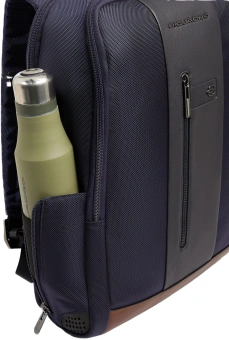 Рюкзак мужской Piquadro Brief2 CA4818BR2/BLUCU темно-синий/коричневый нейлон/натур.кожа - купить недорого с доставкой в интернет-магазине