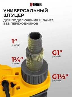 Насос дренажный Denzel DPХ950 950Вт 15500л/час центробежный (97227) - купить недорого с доставкой в интернет-магазине