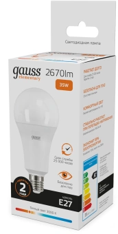 Лампа светодиодная Gauss Globe Elementary 35Вт цок.:E27 груша 220B св.свеч.бел.теп. А67 (упак.:10шт) (70215) - купить недорого с доставкой в интернет-магазине