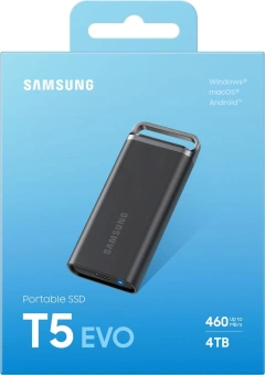 Накопитель SSD Samsung USB-C 4TB MU-PH4T0S/WW T5 Evo черный - купить недорого с доставкой в интернет-магазине