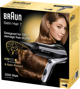 Фен Braun BRHD710E 2200Вт черный - купить недорого с доставкой в интернет-магазине
