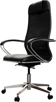 Кресло Метта ErgoLife Comfort черный сиденье черный сетка с подголов. крестов. металл хром - купить недорого с доставкой в интернет-магазине