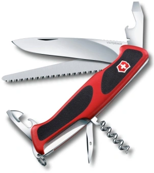 Нож перочинный Victorinox RangerGrip 55 (0.9563.C) 130мм 12функц. красный/черный карт.коробка - купить недорого с доставкой в интернет-магазине