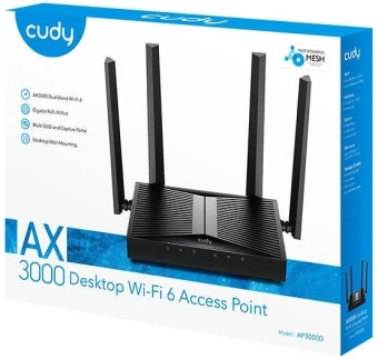 Точка доступа Cudy AP3000D AX3000 10/100/1000BASE-T черный - купить недорого с доставкой в интернет-магазине