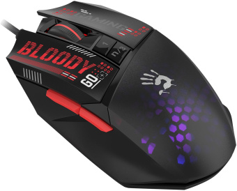 Мышь A4Tech Bloody W60 Max Mini черный/рисунок оптическая 12000dpi USB 9but - купить недорого с доставкой в интернет-магазине