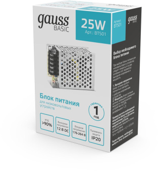 Блок питания Gauss Basic для лен.светод. белый (BT501) - купить недорого с доставкой в интернет-магазине