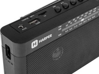 Радиоприемник настольный Harper HDRS-377 черный USB microSD - купить недорого с доставкой в интернет-магазине