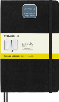 Блокнот Moleskine CLASSIC EXPENDED QP061EXP Large 130х210мм 400стр. клетка твердая обложка черный - купить недорого с доставкой в интернет-магазине