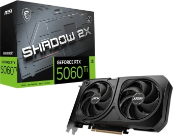 Видеокарта MSI PCI-E 5.0 RTX 5060 TI 8G SHADOW 2X PLUS NVIDIA GeForce RTX 5060TI 8Gb 128bit GDDR7 2572/28000 HDMIx1 DPx3 HDCP Ret - купить недорого с доставкой в интернет-магазине