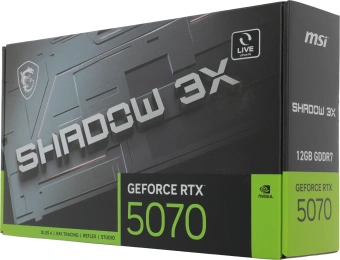 Видеокарта MSI PCI-E 5.0 RTX 5070 12G SHADOW 3X NVIDIA GeForce RTX 5070 12Gb 192bit GDDR7 2512/28000 HDMIx1 DPx3 HDCP Ret - купить недорого с доставкой в интернет-магазине