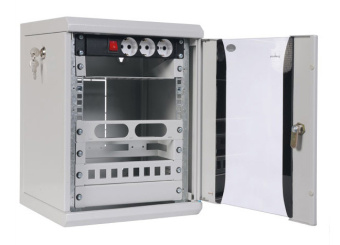 Шкаф коммутационный ЦМО (ШРН-12.255-10) настенный 12U 320x305мм пер.дв.стекл 100кг серый 255мм 10.62кг 180град. 600мм металл - купить недорого с доставкой в интернет-магазине