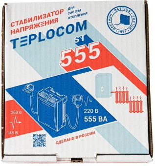 Стабилизатор напряжения Бастион Teplocom ST-555 300Вт 400ВА белый - купить недорого с доставкой в интернет-магазине