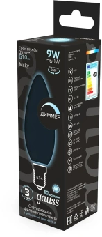 Лампа светодиодная Gauss Filament 103201209-D 9Вт цок.:E14 свеча 220B св.свеч.бел.нейт. (упак.:1шт) - купить недорого с доставкой в интернет-магазине