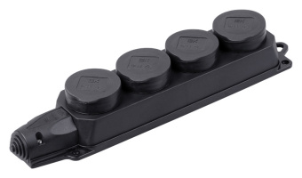 Блок силов. IEK Омега PKR64-016-2-K02 4розет. четверн. откр. зазем. крыш. IP44 черный (упак.:1шт) - купить недорого с доставкой в интернет-магазине